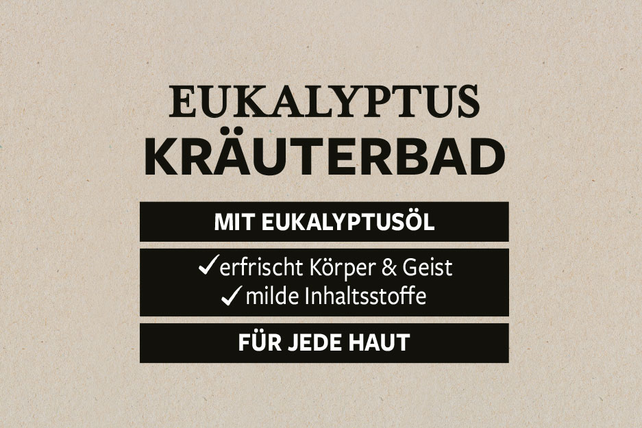 Detailansicht Textgestaltung joolea Eukalyptus Kräuterbad